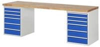 RAU Werkbank Rau Werkbank Modell 7515 mit 12 Schubladen BxTxH 2500x700x840mm