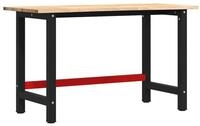 vidaXL Werkbank Werkbank 140x60x81,5 cm Massivholz Eiche, (1-tlg)
