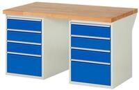 RAU Werkbank Werkbank 1500x900x890mm 8xSchublade-TA lichtgrau/enzianblau