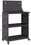 vidaXL Werkzeugbox Werkzeugwagen Schwarz 65 x 35 x 111 cm Kaltgewalzter Stahl...