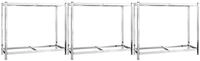 vidaXL Regal, Reifenregale mit 2 B&ouml;den 3 Stk. Silbern 110x40x110 cm Stahl