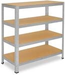 shelfplaza Schwerlastregal HOME, 100x23x60cm verzinkt, 4 B&ouml;den, Kellerregal,