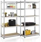 Juskys Schwerlastregal Basic, 6-tlg., Regalsystem mit 30 Einlegeb&ouml;den, je 175 kg