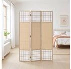 Homestyle4u Paravent Raumteiler Holz Shoji Trennwand Natur Sichtschutz Indoor