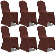 vidaXL Stuhlhusse, Stretch Stuhlbezug 6 St&uuml;ck Braun