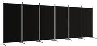 vidaXL Paravent, 6-tlg. Raumteiler Schwarz 520x180 cm Stoff