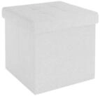 Intirilife Sitzhocker (Sitzw&uuml;rfel mit Stauraum 30x30x30 cm in SCHNEE WEI&szlig; -