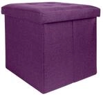 Intirilife Sitzhocker (Sitzw&uuml;rfel mit Stauraum 30x30x30 cm in NEBEL LILA -