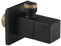 Sapho Umsteller Eckventil mit Rosette, eckig, 1/2"x 3/8", schwarz matt,...