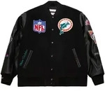 Mitchell & Ness Winterjacke Varsity BLACKOUT Miami Dolphins schwarz XXL