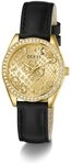 Guess Quarzuhr BOA GW0989L2, Armbanduhr, Damenuhr, Lederarmband, Kristallsteine
