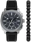 Fossil Chronograph Machine FS6145SET, (Set, 2-tlg., Uhr mit Armband), Quarzuhr,