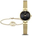 Bering Quarzuhr Bering 17724-332-GWP Damenuhr Set Gold Classic 24mm 3ATM Bering