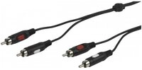 Vivanco VVA2RCA25MMK Cinch Kabel, 2,5m Schwarz f&uuml;r Heimkino Audio Audio-Kabel,