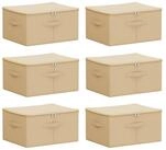 vidaXL Aufbewahrungsbox Aufbewahrungsbox 6 pcs Creme 50 x 30 x 25 cm Vliesstoff...