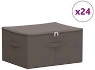 vidaXL Aufbewahrungsbox Aufbewahrungsbox 24 pcs Grau 43 x 34 x 23 cm Vliesstoff...