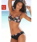 LASCANA B&uuml;gel-Bikini verstellbare Tr&auml;ger, Bikini-Hose mit bedrucktem B&uuml;ndchen