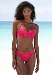 Venice Beach B&uuml;gel-Bandeau-Bikini Kensi mit kontrasfarbener H&auml;kelkante