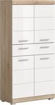 xonox.home Midischrank Sonoma Eiche Hell Wei&szlig; Hochglanz Melamin Modern 74x141x31 cm