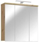 FORTE Spiegelschrank VERIS, B 69 x H 68 x T 20 cm, Artisan Eiche Dekor, 3-t&uuml;rig, mit