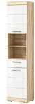 Inn.Furn Hochschrank Mambo (Badschrank wei&szlig; Hochglanz und Sonoma Eiche, 37 x 191 cm)
