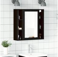 vidaXL Badezimmerspiegelschrank Badezimmer-Spiegelschrank Schwarze Eiche 60 x...
