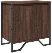 vidaXL Badezimmer-Set Waschbeckenunterschrank Braun Eichen-Optik 60x35x60 cm,...