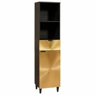 vidaXL Badezimmer-Set Badezimmerschrank mit Regal Schwarz und Gold 38 x 33 x...