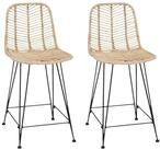 vidaXL Barhocker Barstuhl 2 pcs 44,5 x 54,5 x 97,5 cm Rattan und Eisen (2 St)