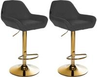 CLP Barhocker Braga (Set, 2 St., 2er), Stoffbezug, Gold-Optik, h&ouml;henverstellbar