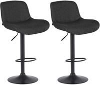 CLP Barhocker Solon (Set, 2 St., 2er), Samt- oder Stoffbezug, matt-schwarzes...