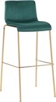 CLP Barhocker Hoover (1 St), Samtbezug, Vierfu&szlig;gestell in Gold-Optik