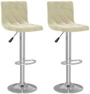 vidaXL Barhocker Barhocker 2 Stk. Creme Samt (2 St)