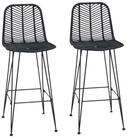vidaXL Barhocker Barstuhl 2 pcs 44 x 52 x 111 cm Rattan und Eisen (2 St)