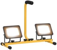 vidaXL Au&szlig;en-Wandleuchte, LED-Fluter mit Handgriff 2x30 W Warmwei&szlig;