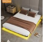 COMHOMA Bettgestell Bettrahmen Metallbett G&auml;stebett aus Metall mit LED &...