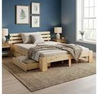 Homestyle4u Massivholzbett 90x200 140x200 160x200 180x200 Bettkasten Lattenrost...