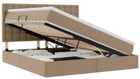 vidaXL Bett Bett mit Stauraum und LED Cappuccino 180 x 200 cm Kunstleder (1-tlg)