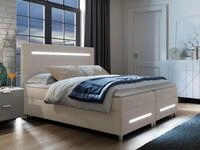 MIRJAN24 Boxspringbett Enter LED (mit Hauptmatratze, Topper und LED-Beleuchtung),