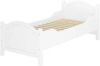 ERST-HOLZ Massivholzbett Wei&szlig;es Seniorenbett 90 x 200 cm Extra Hoch Einzelbett,