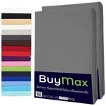 Buymax Spannbettlaken 2-er Set, Doppelpack, Bettlaken, Jersey 100% Baumwolle,