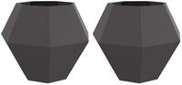 vidaXL Blumentopf Pflanzk&uuml;bel 2 pcs Schwarz 100 x 100 x 80 cm Stahl (2 St)