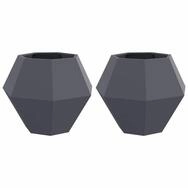 vidaXL Blumentopf Pflanzk&uuml;bel 2 pcs Anthrazit 75 x 75 x 60 cm Stahl (2 St)