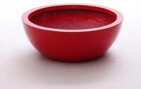 Elegant Einrichten Pflanzk&uuml;bel Fiberglas Schale rund D34xH12cm hochglanz rot...
