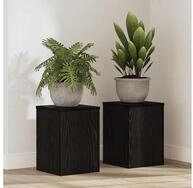 vidaXL Blumenst&auml;nder, Pflanzenst&auml;nder 2 pcs Schwarz Eichen-Optik 25 x 25 x 35...