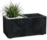 Spetebo Blumentopf Kunststoff Blumenkasten Beton Optik 2 Kammern auf Rollen...