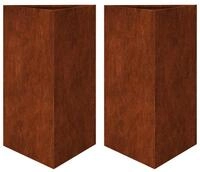 vidaXL Blumentopf Pflanzk&uuml;bel 2 Stk. Dreieckig 50x43x75 cm Wetterfester Stahl...