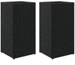 vidaXL Blumentopf Pflanzk&uuml;bel 2 Stk. Schwarz 30x30x60 cm Poly Rattan (2 St)...