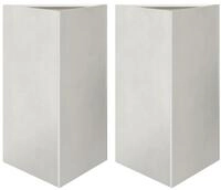 vidaXL Blumentopf Pflanzk&uuml;bel 2 Stk. Dreieckig 50x43x75 cm Edelstahl (2 St)