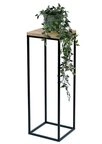 DanDiBo Blumenhocker Blumenhocker Metall Holz Schwarz Eckig 70 cm Beistelltisch